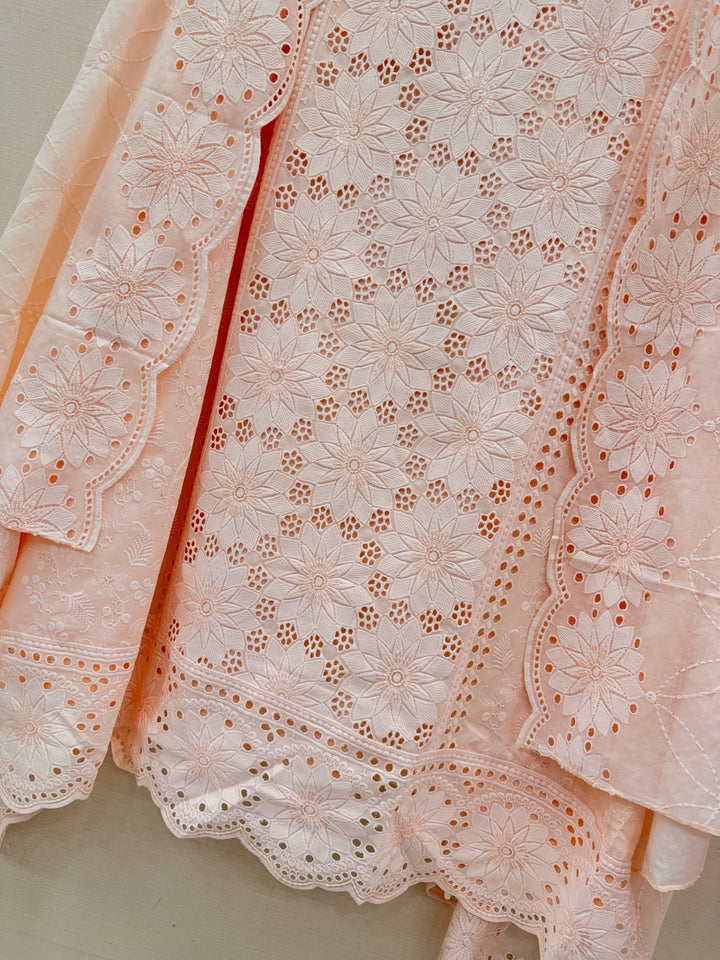 Cotton chikankari unstitched suits
