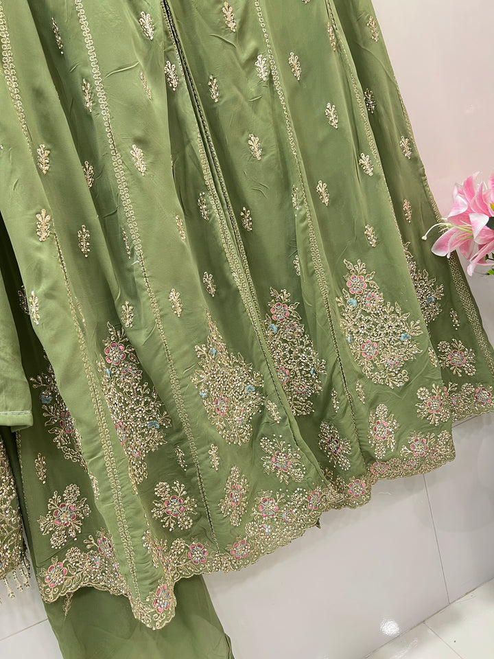 Party wear flaired plazzo suits 2822