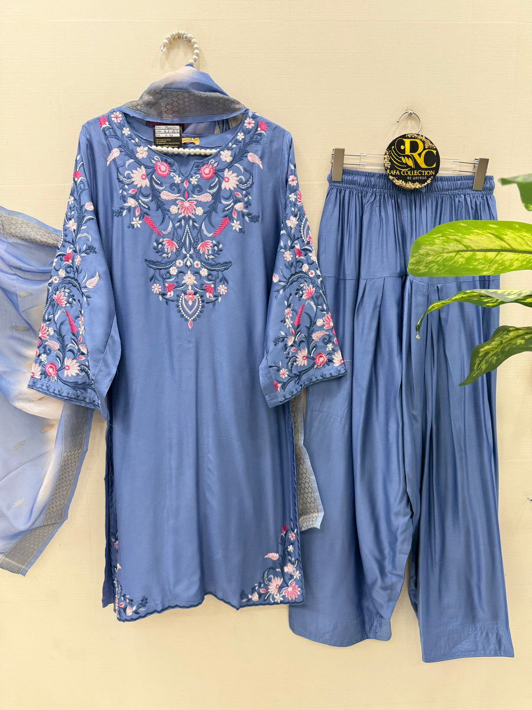 Embroidered Farshi salwar suits