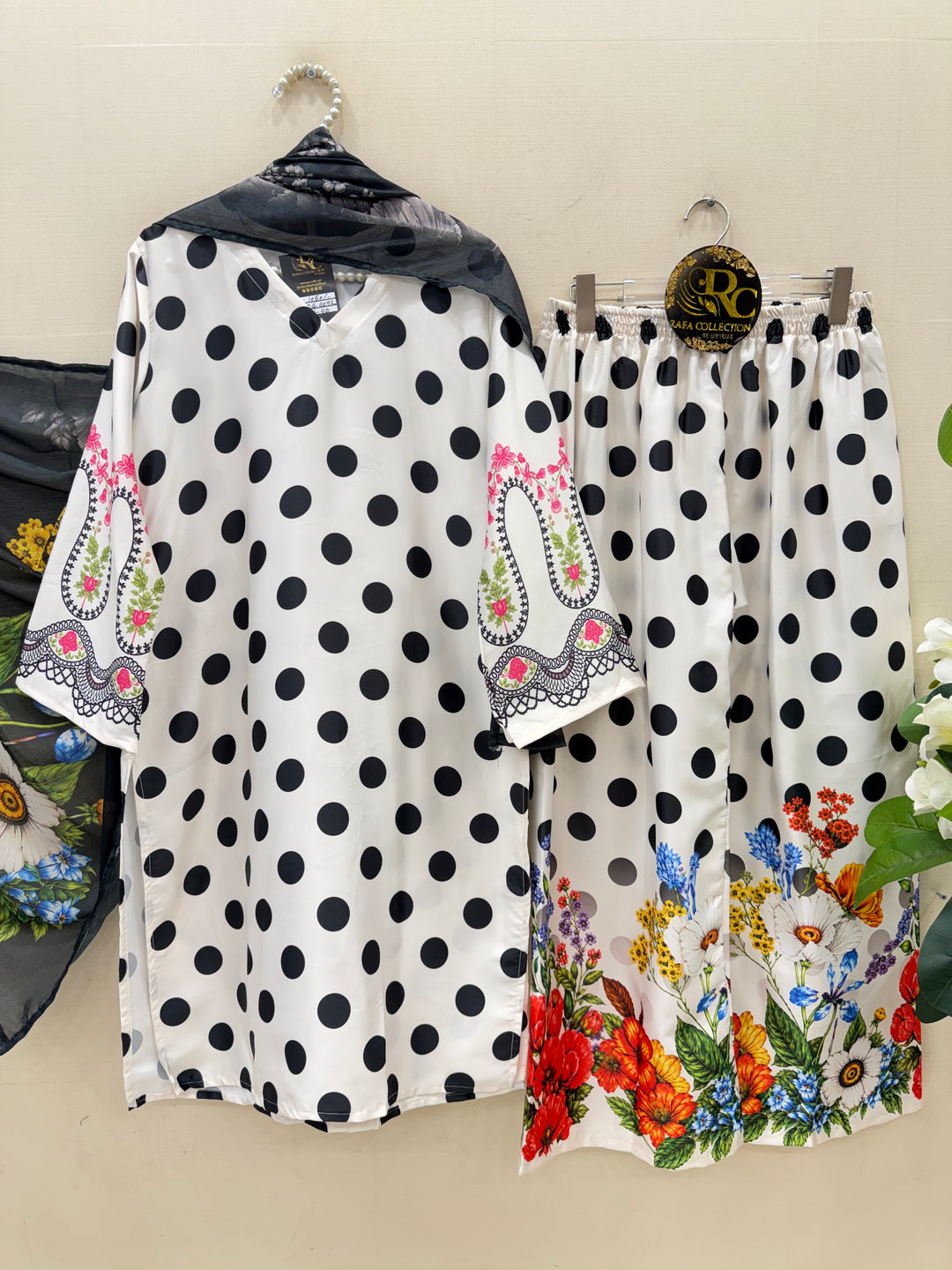 Satin Polka Dot Suits