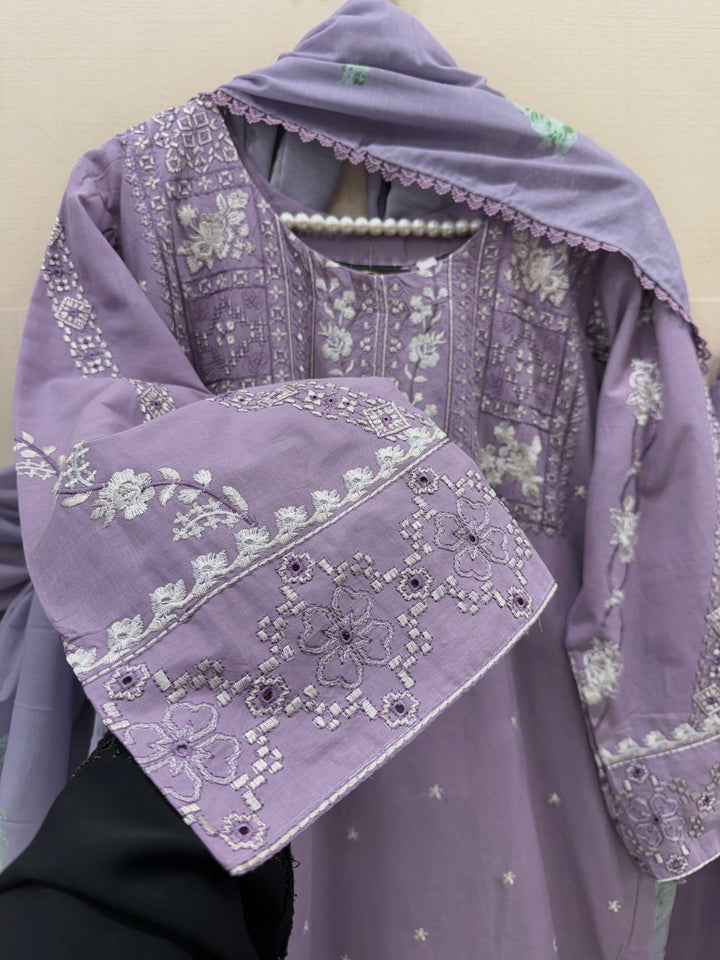 Cotton embroidered suits