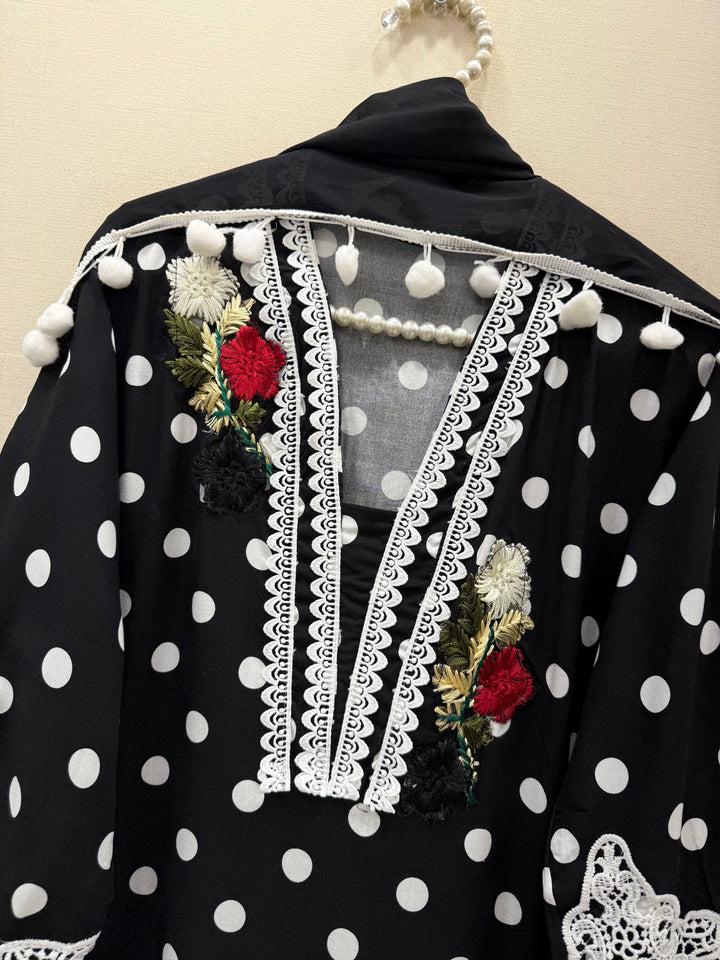 polka dot Pakistani Farshi suits