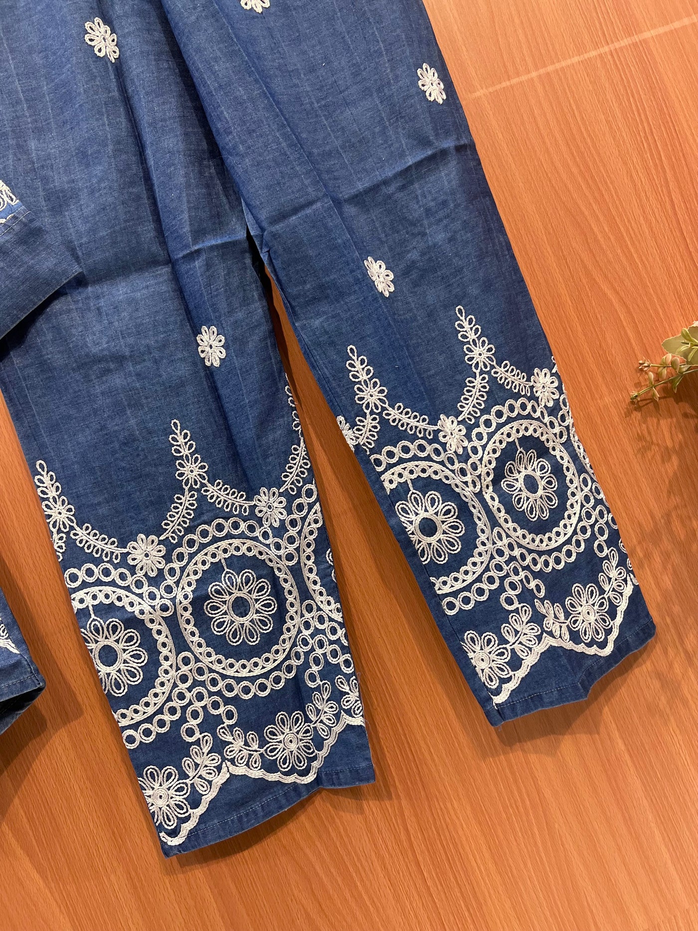 Denim embroidered co-ord sets 2559