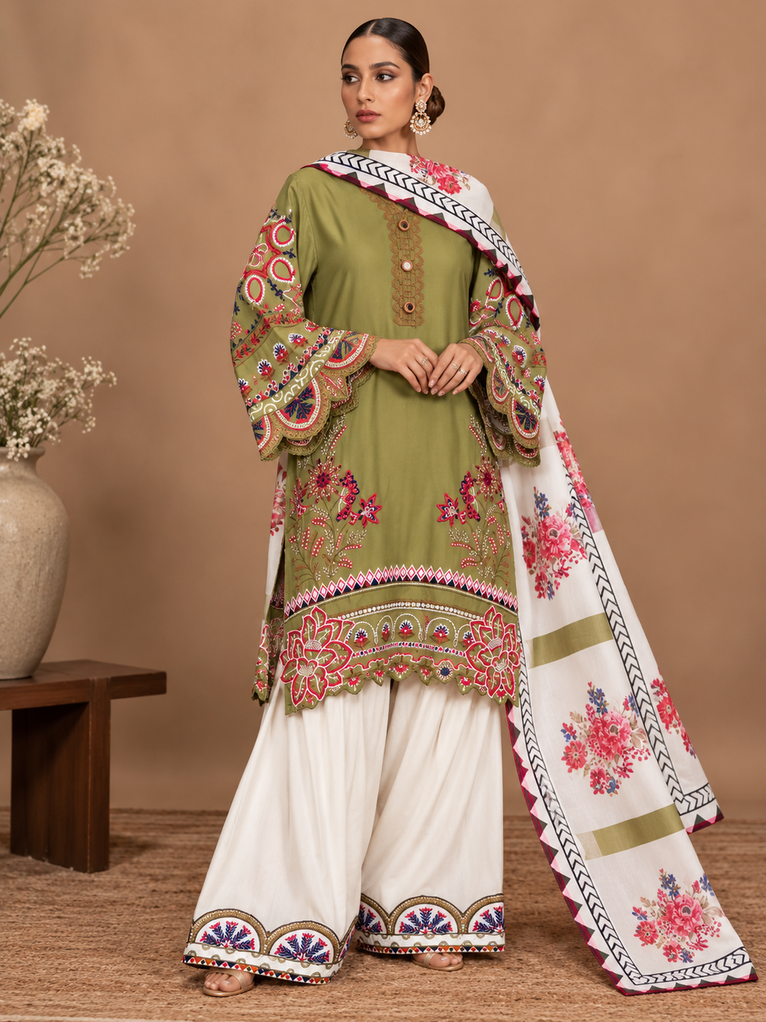Embroidered Farshi Salwar Suits