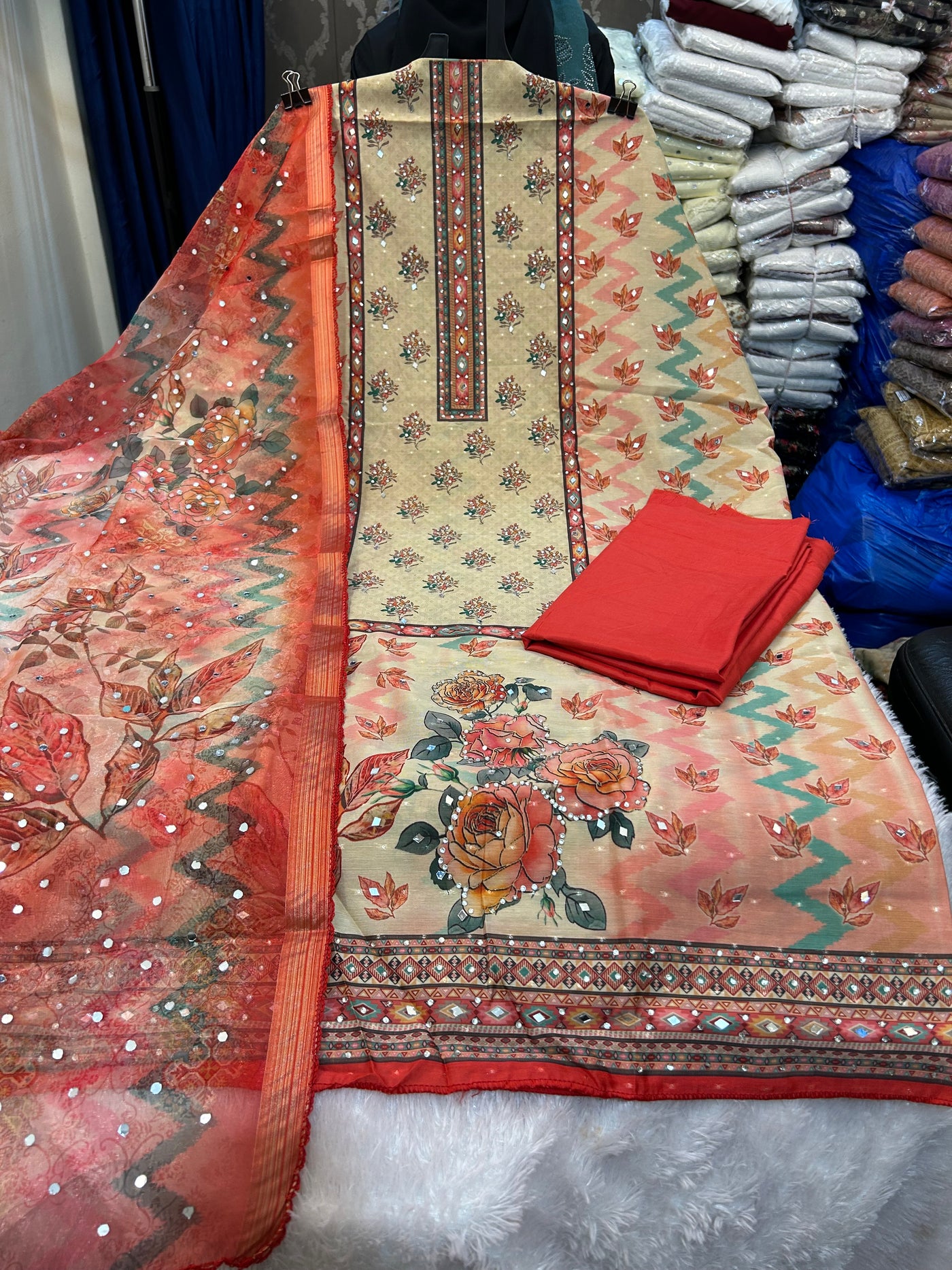 Mirror work unstich suit 575