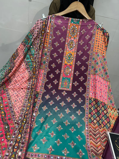 Multi colour mirror Suit 1282