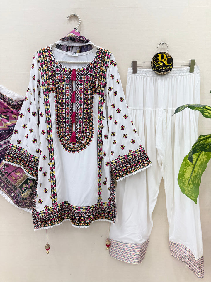 Embroidered multi color Farshi suits