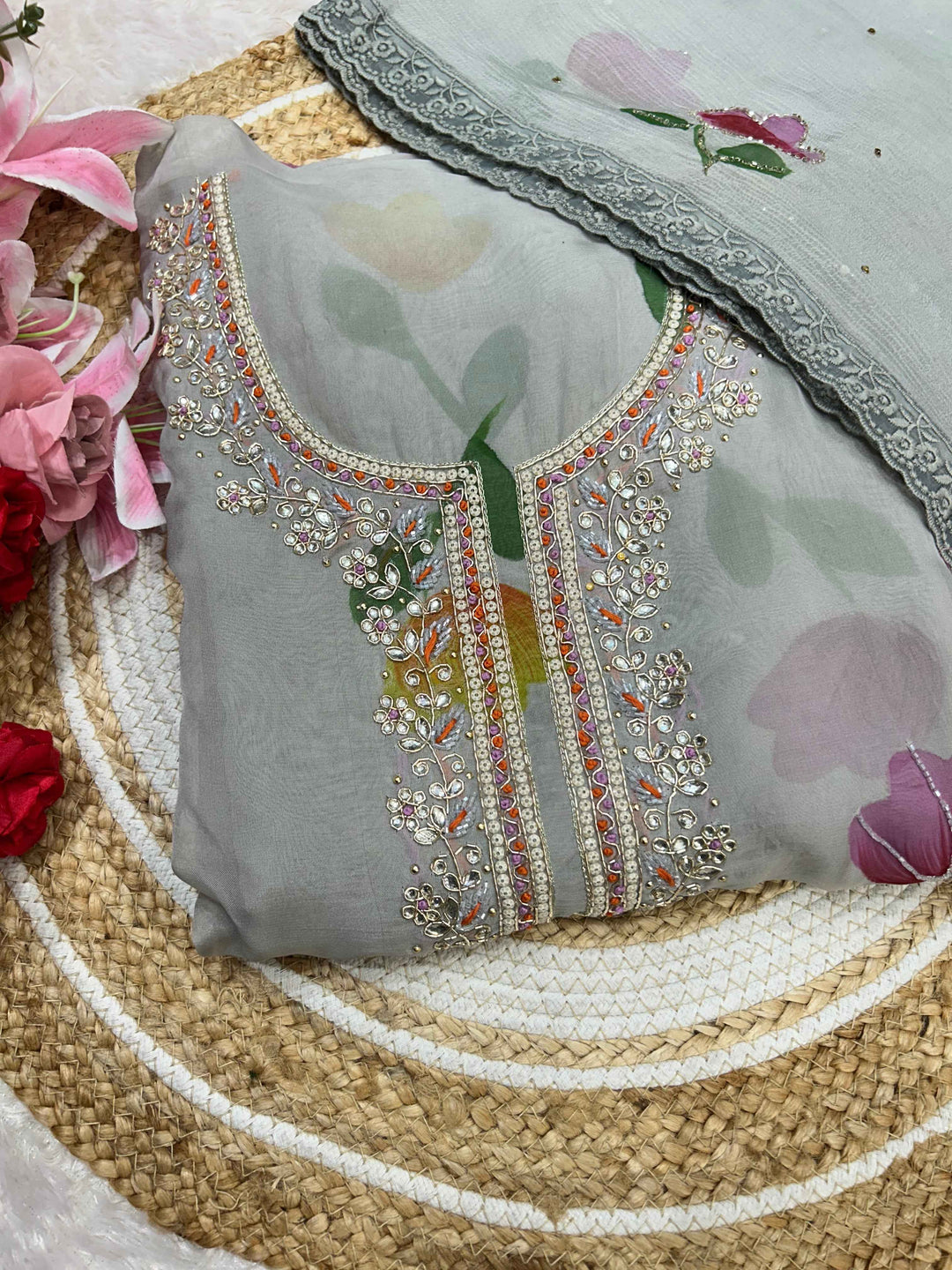 Organza unstitch suits 2249