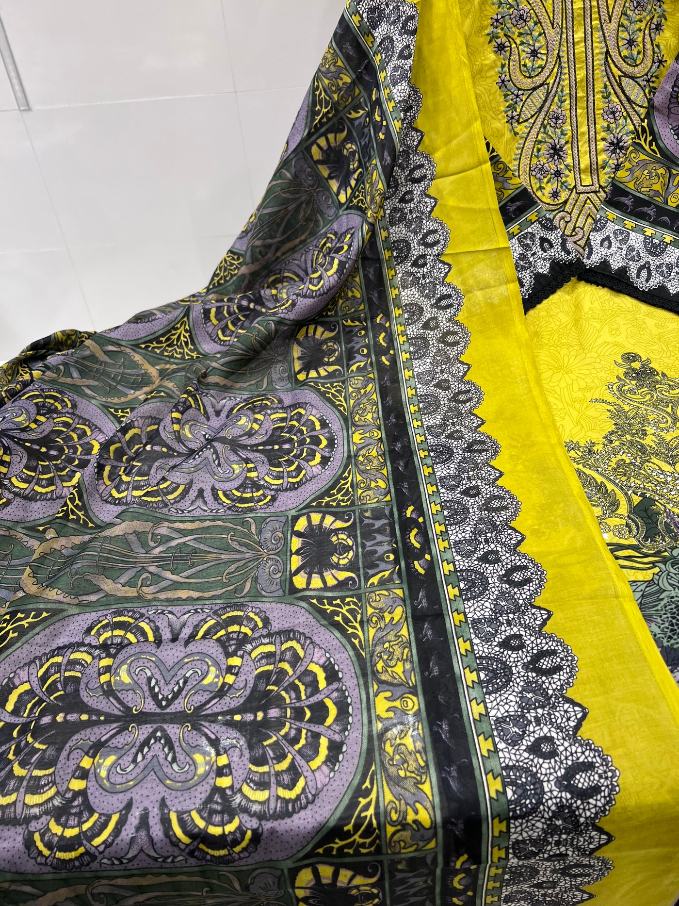 Semi Cotton embroided suits 2115