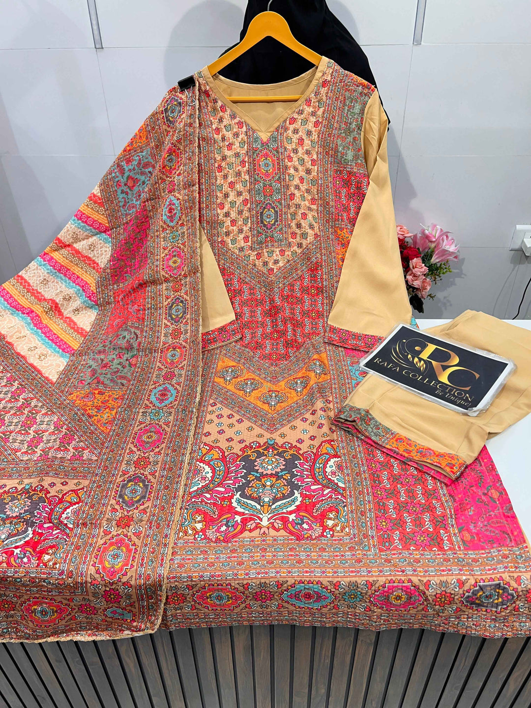 Multi colour kurti pant set 1989