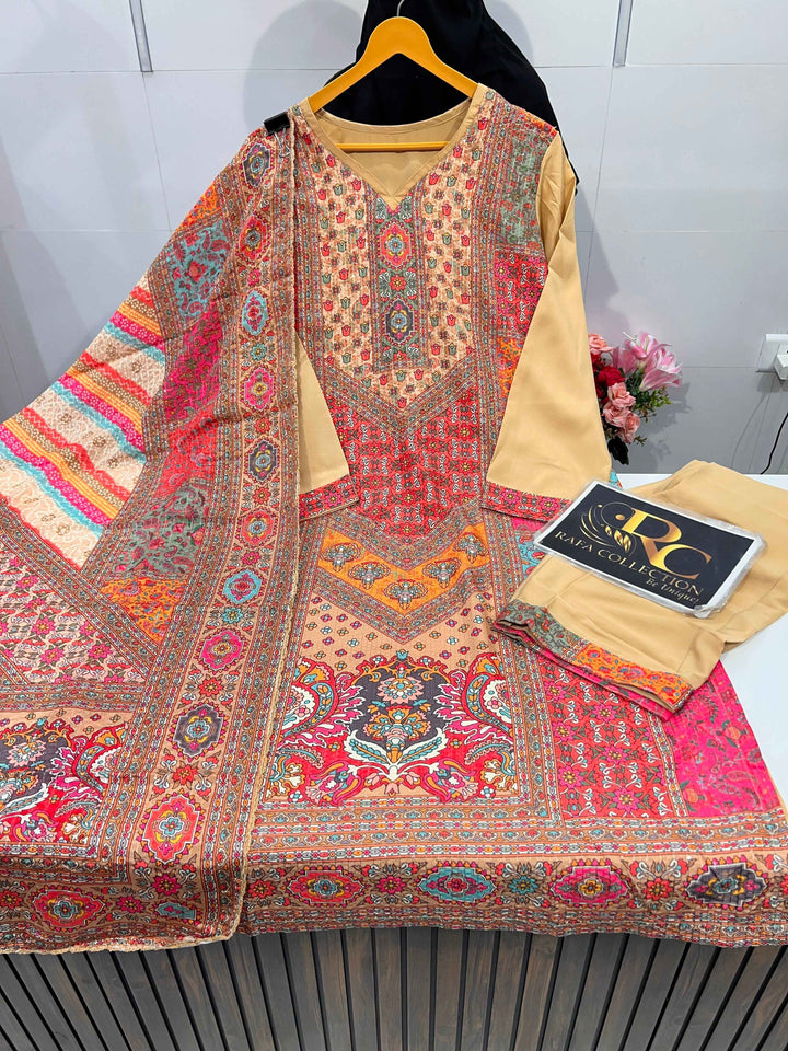 Multi colour kurti pant set 1989
