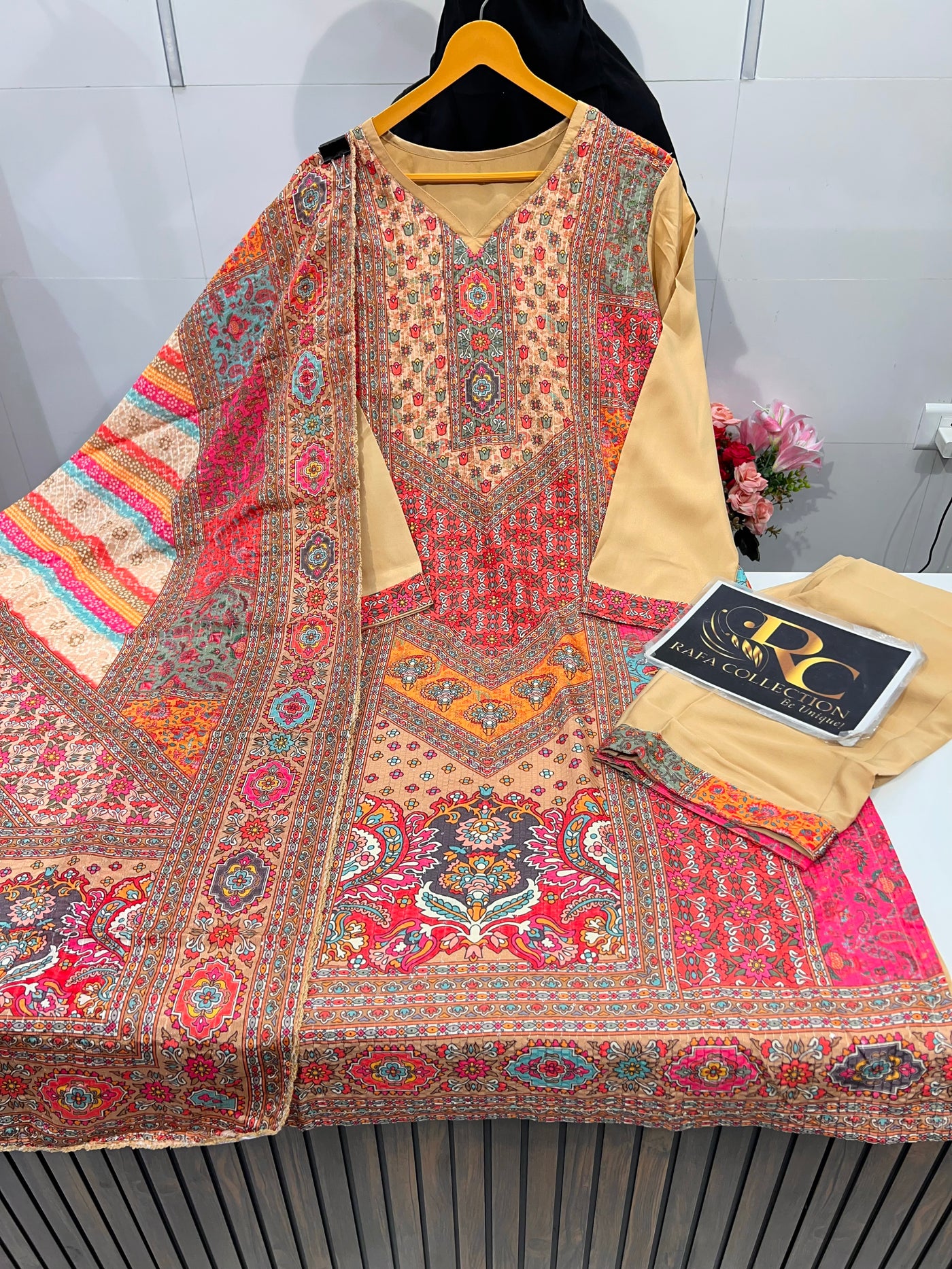 Multi colour kurti pant set 1989