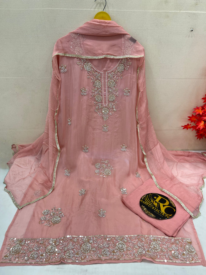 Organza unstitched suits
