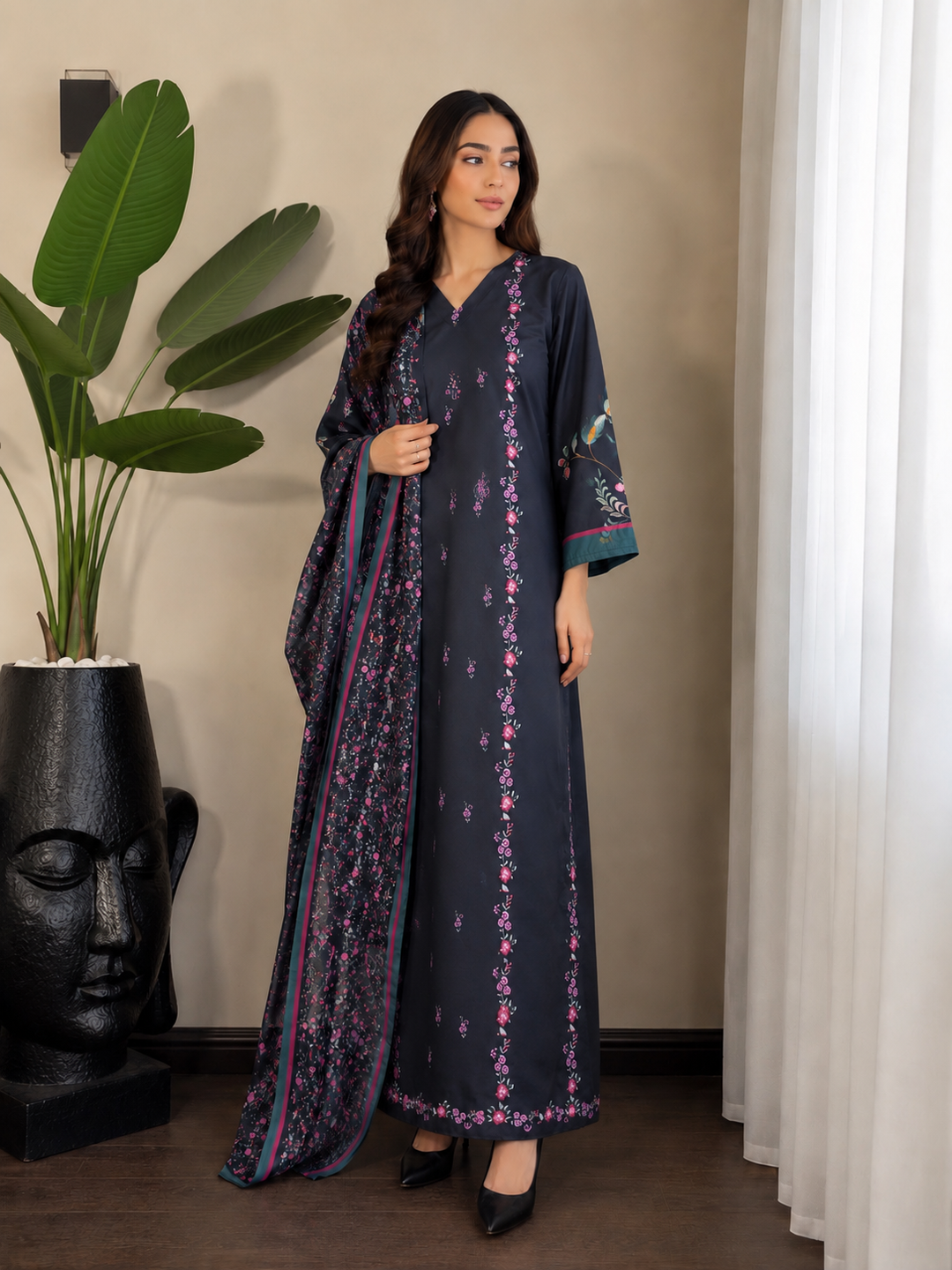 Printed pakistani long kaftans