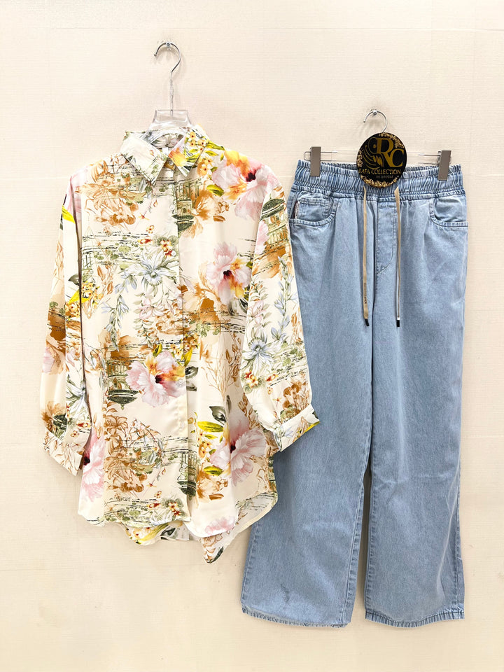 Korean denim cargo Sets