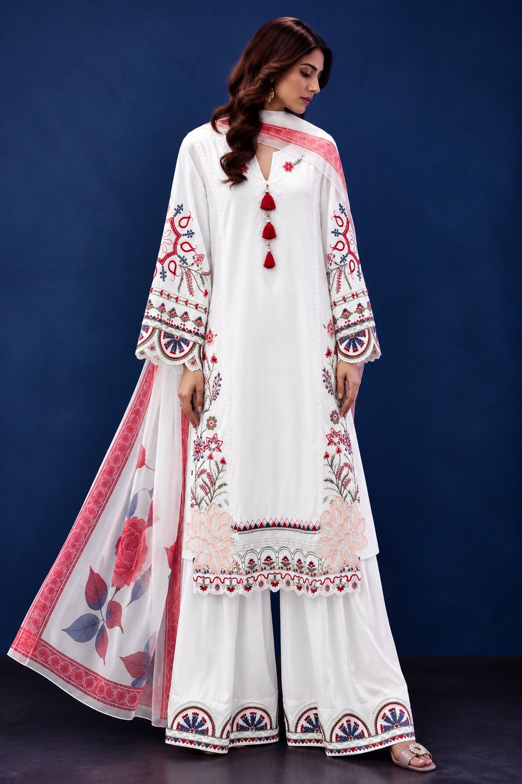 Embroidered Cutwork Suits