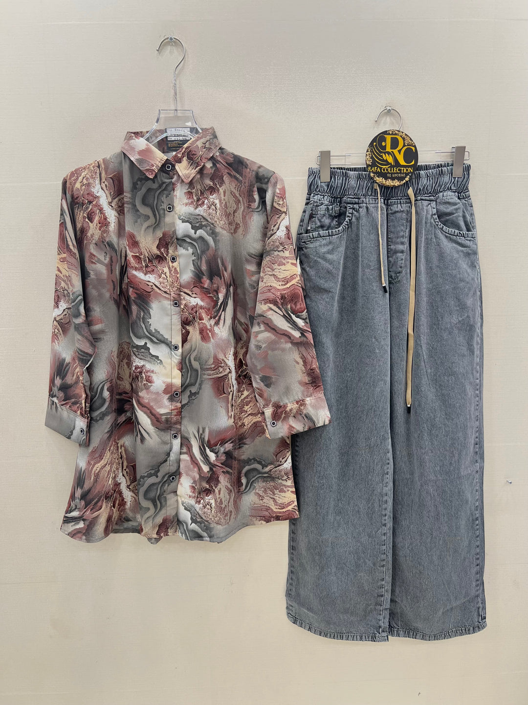 Korean denim cargo Sets