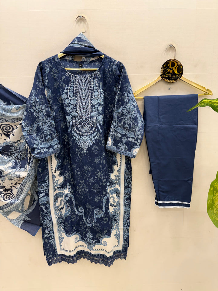 Semi Cotton embroidered suits