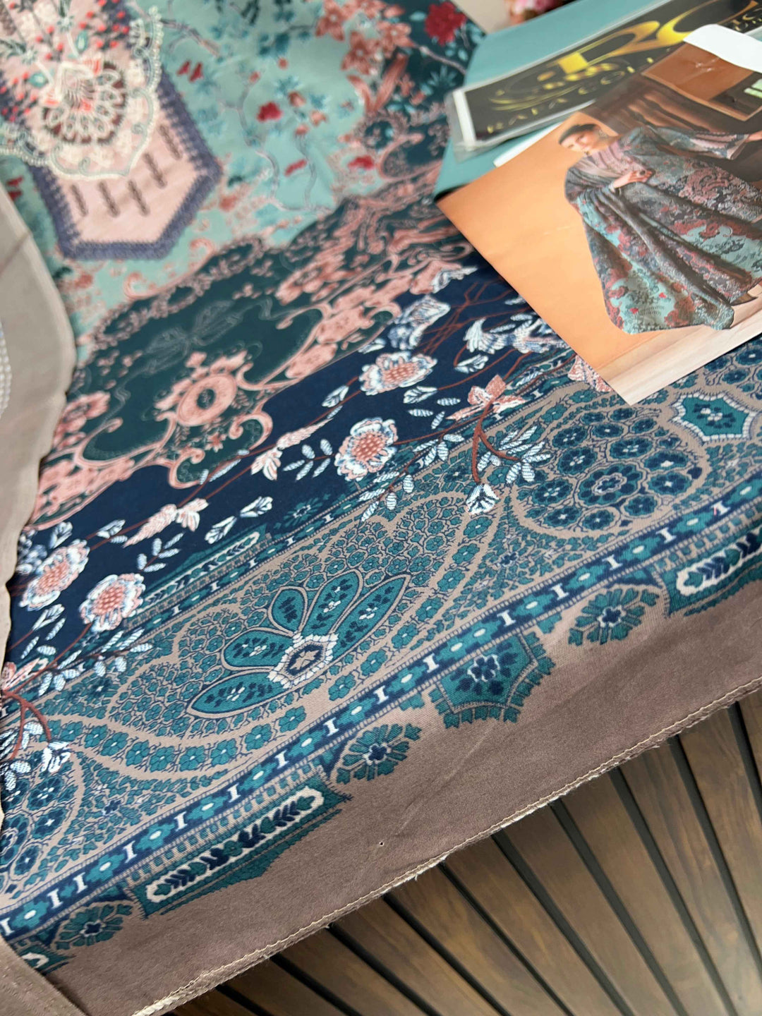 Semi Cotton embroided suit 1794