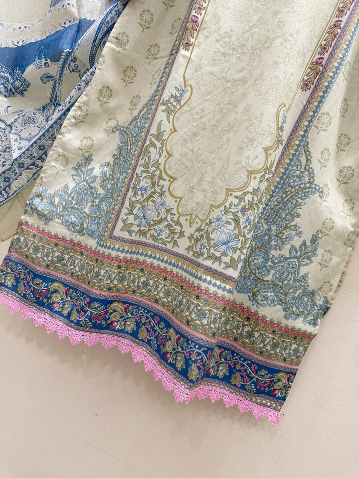 Semi cotton embroidered suits 2823