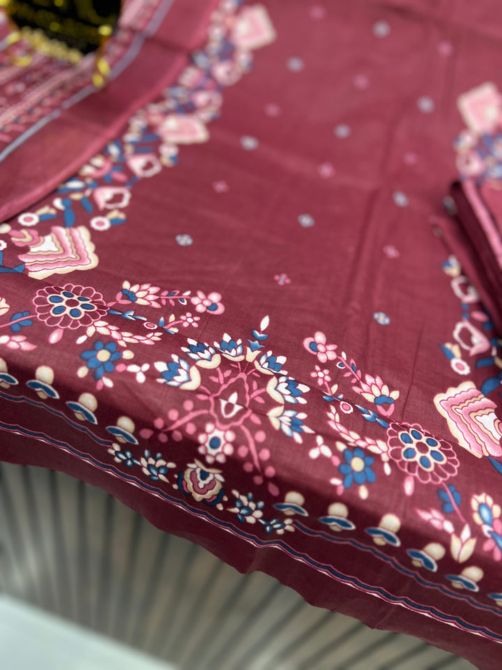 Cotton printed unstitched suits