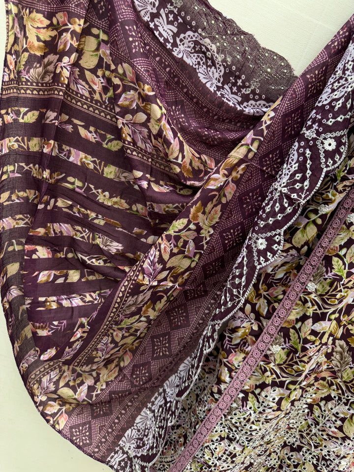 Cotton embroided farshi suits