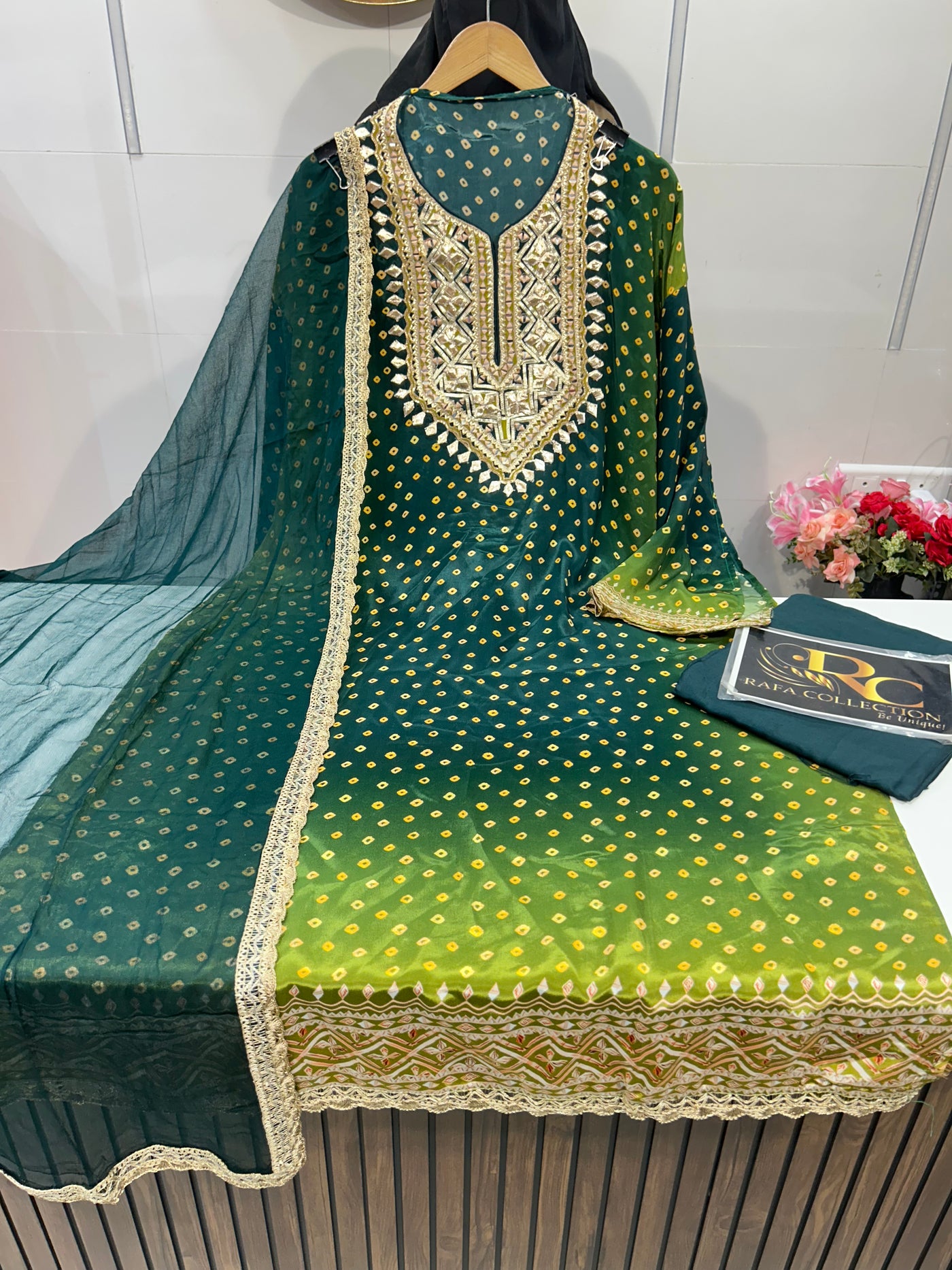 Bandhani gotta work suit 1985