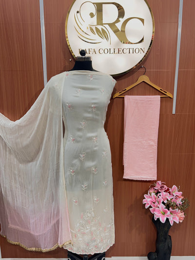 Glass organza Handwork Suits 1970