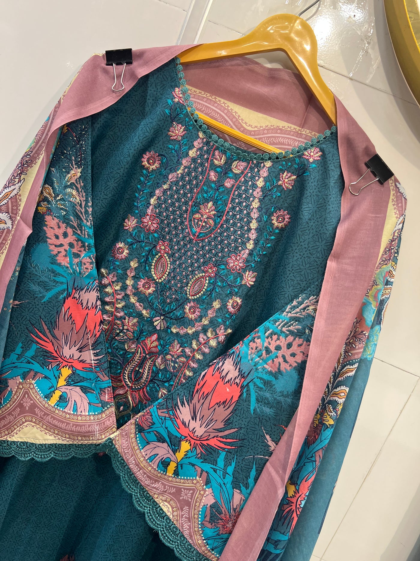 Semi cotton kurti pant suits 2150