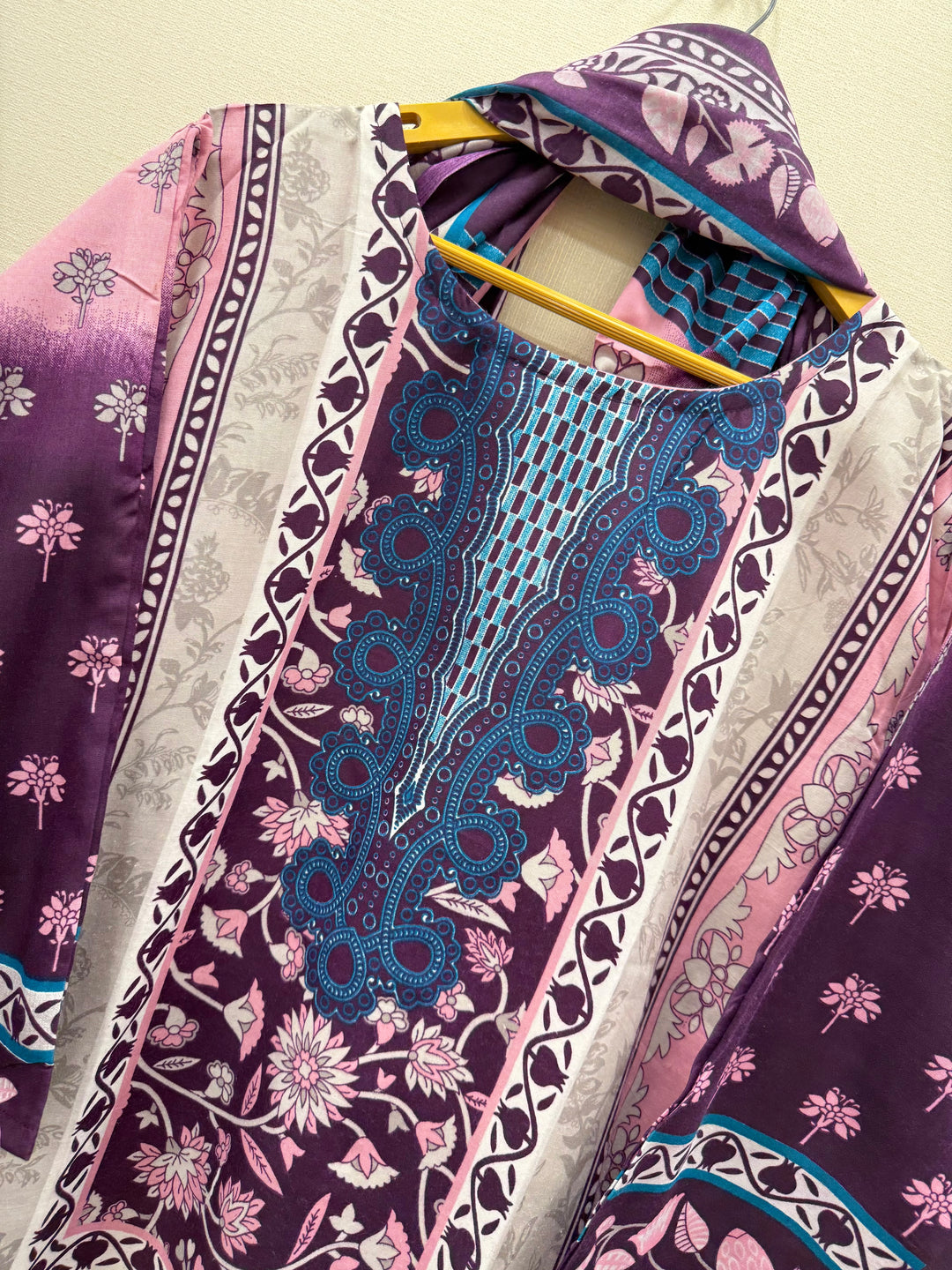 Semi cotton printed suits 5747