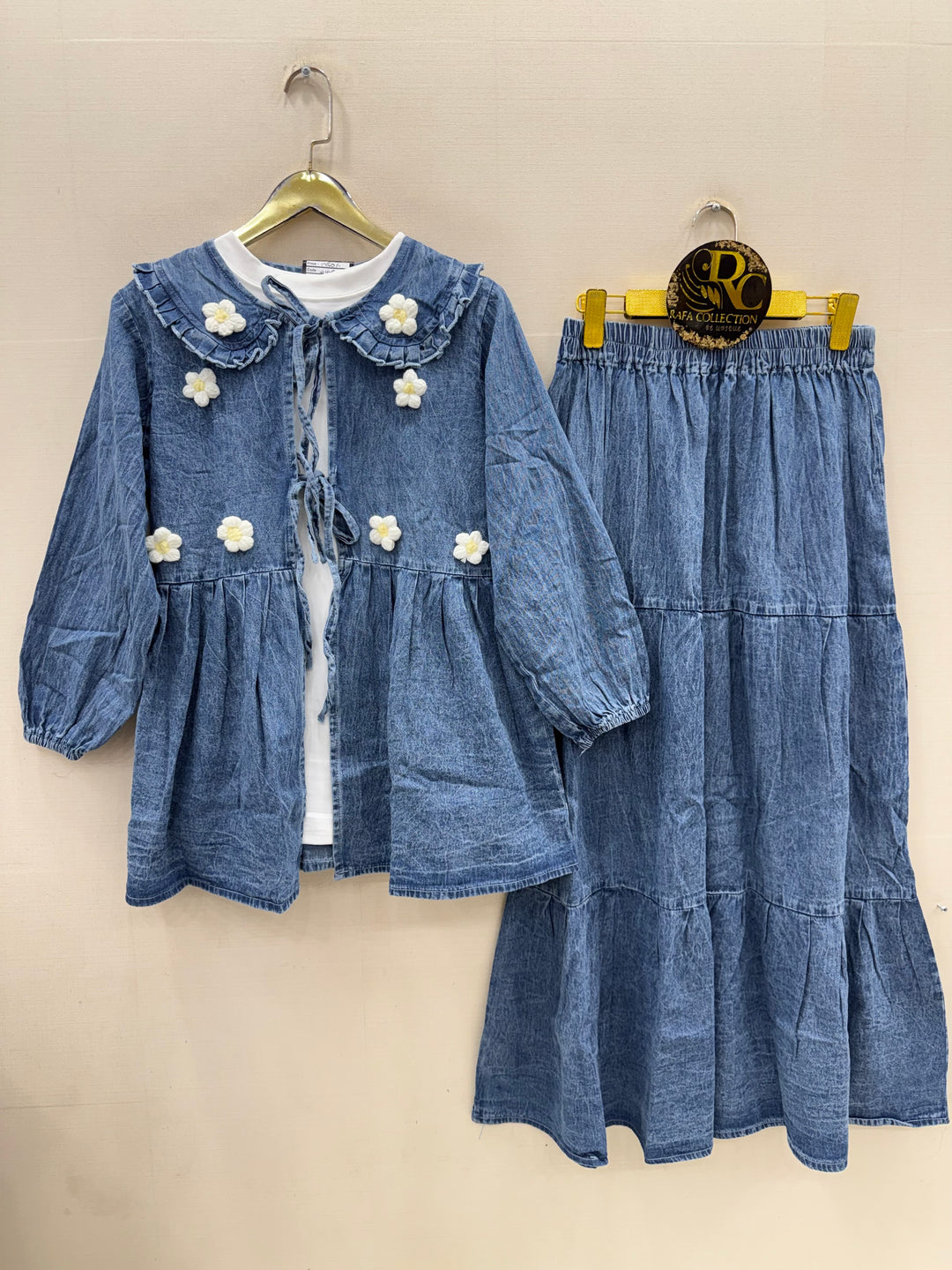 Denim skirt sets