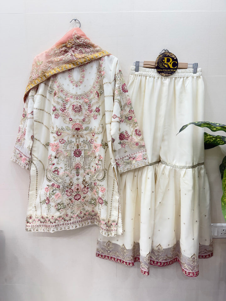 Pakistani shiffon Garara suits for women  7018