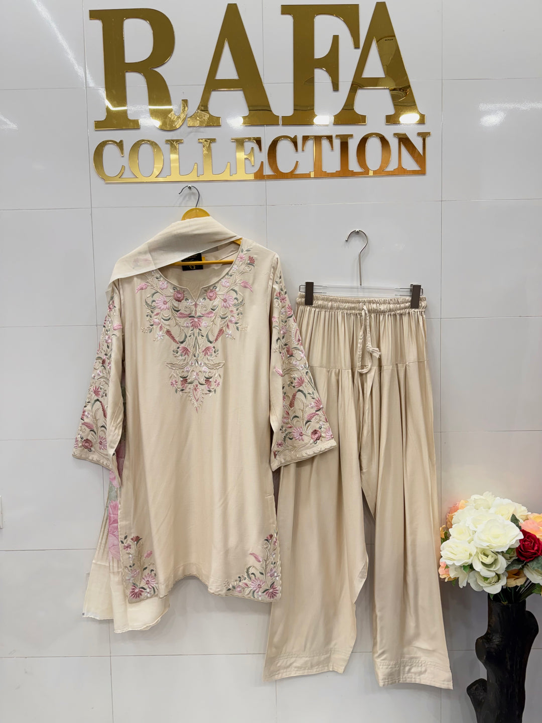 Embroidered Farshi salwar suits