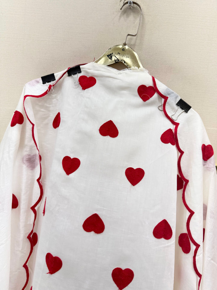 Viral heart embroidered unstitched Suits