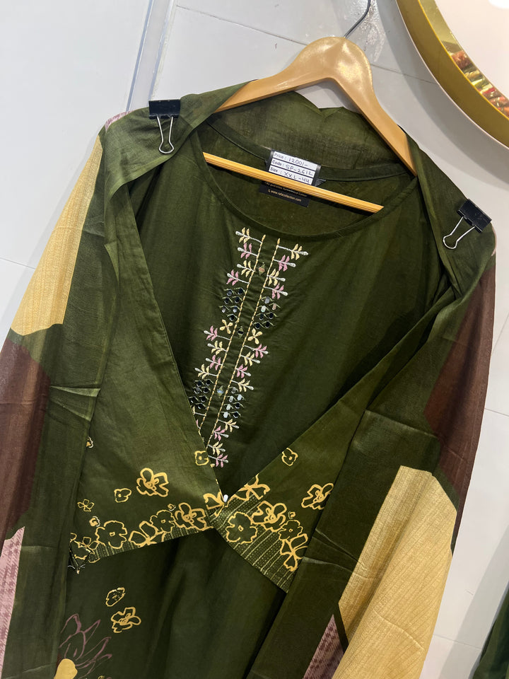 Cotton embroided suits 2612