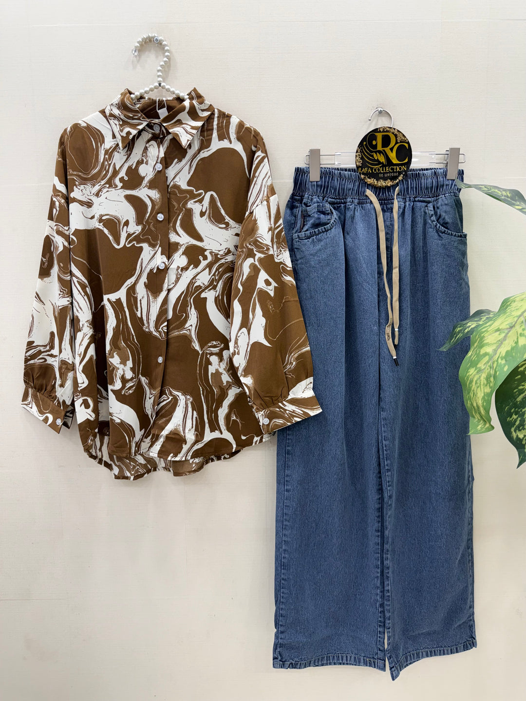 Korean denim cargo Sets