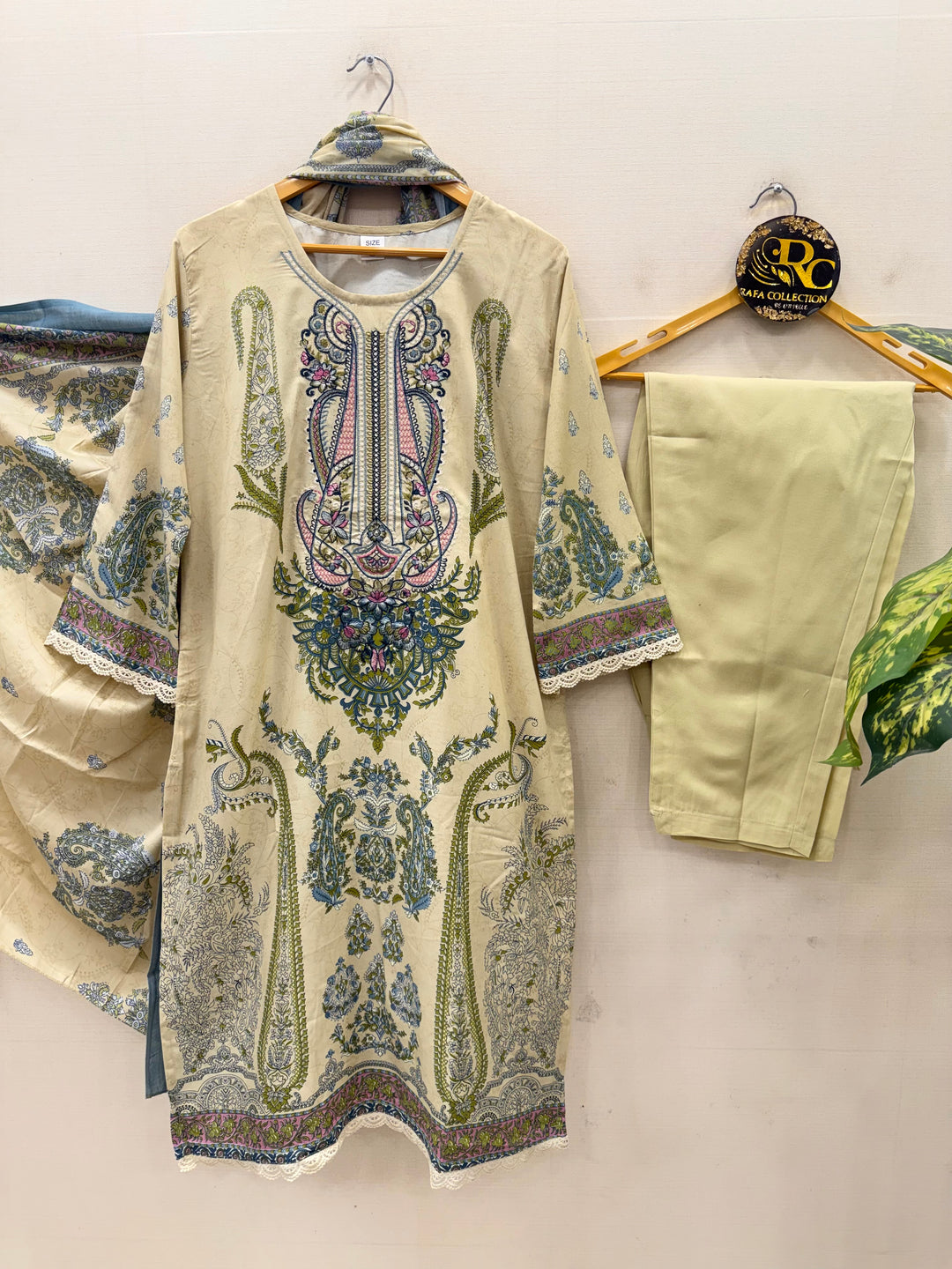 Semi cotton embroidered suits