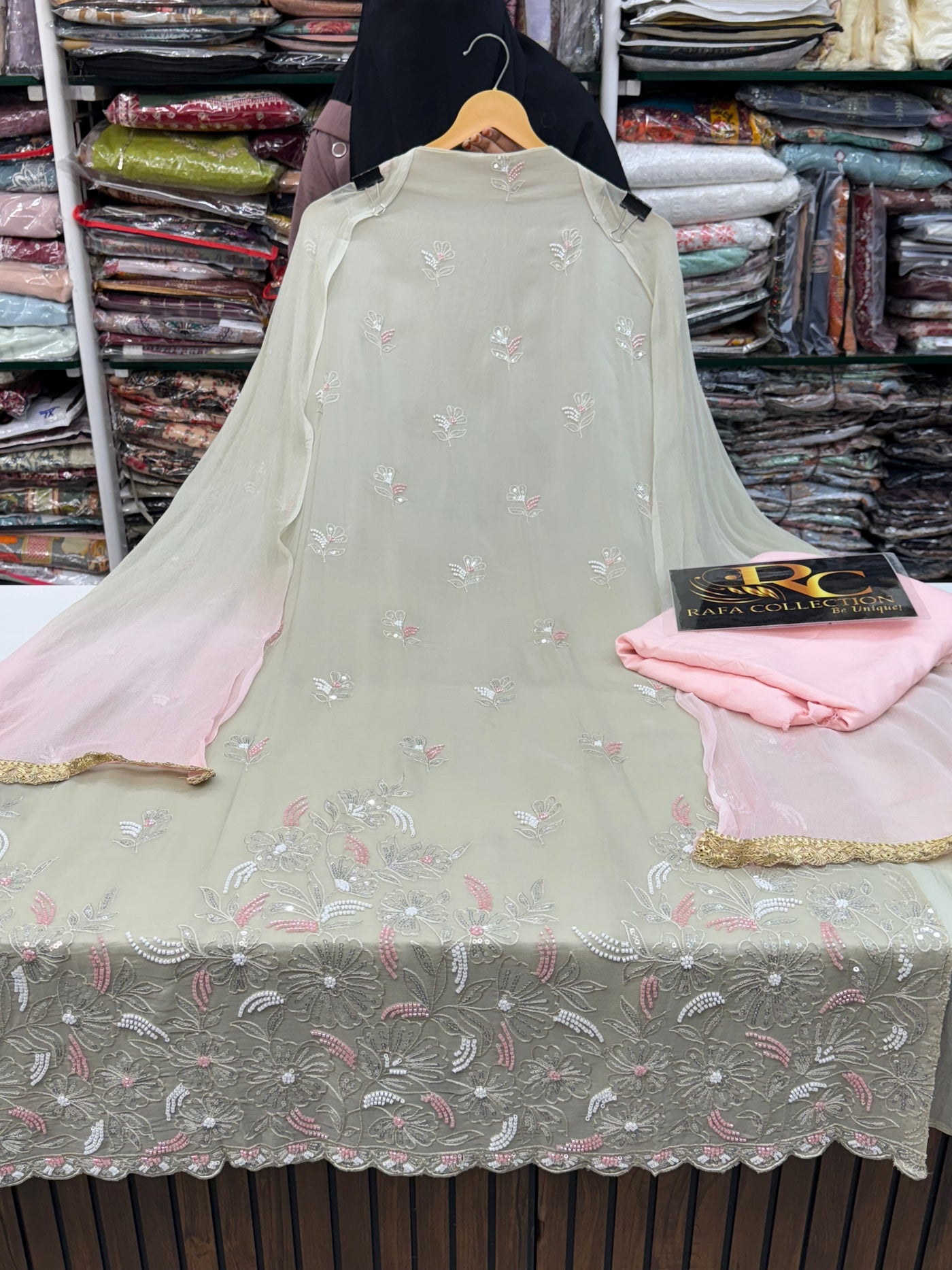 Glass organza Handwork Suits 1970