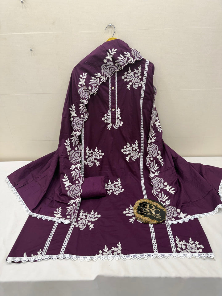 Cotton unstitched suits 3085