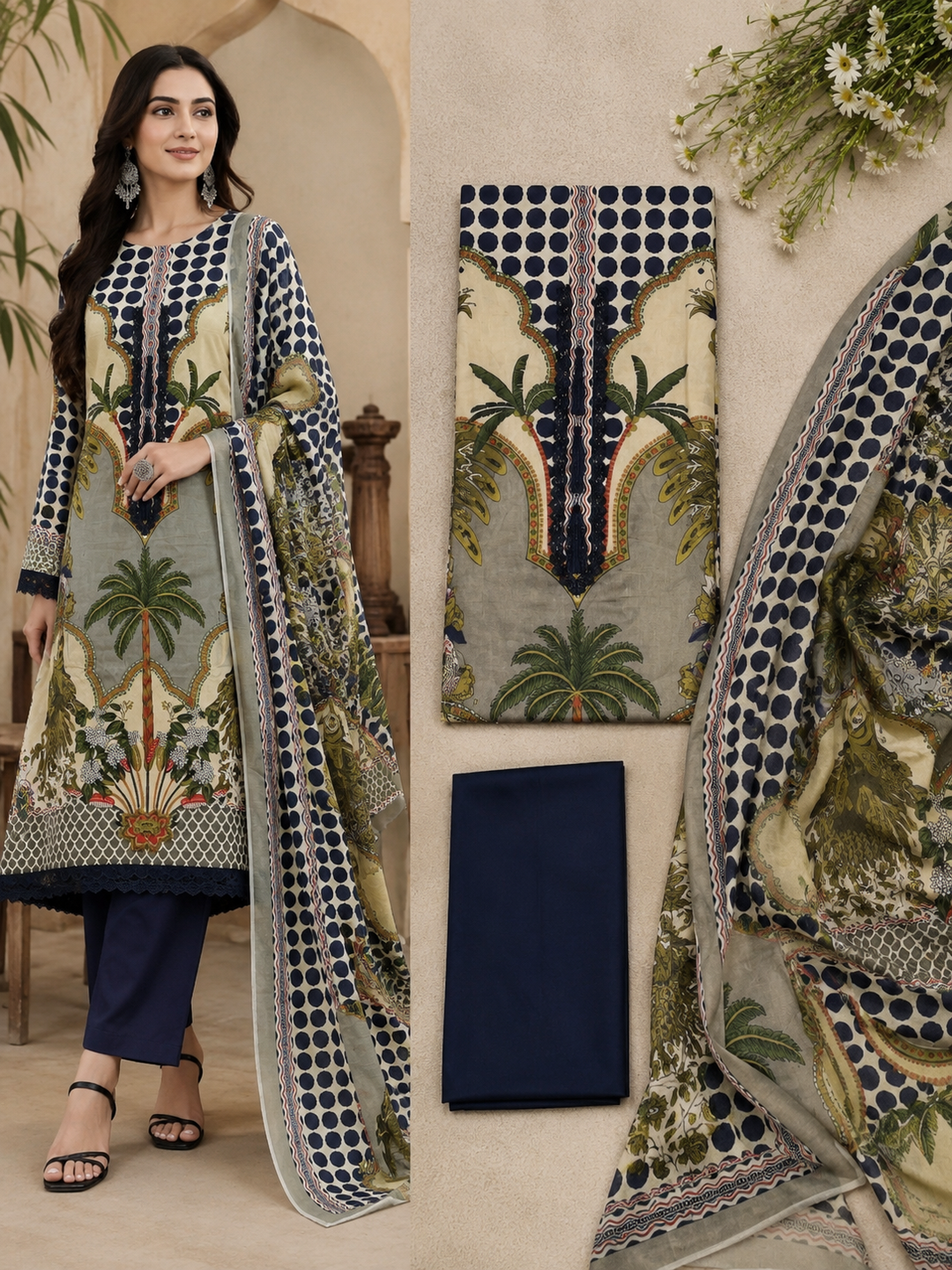 Cotton unstitched suits
