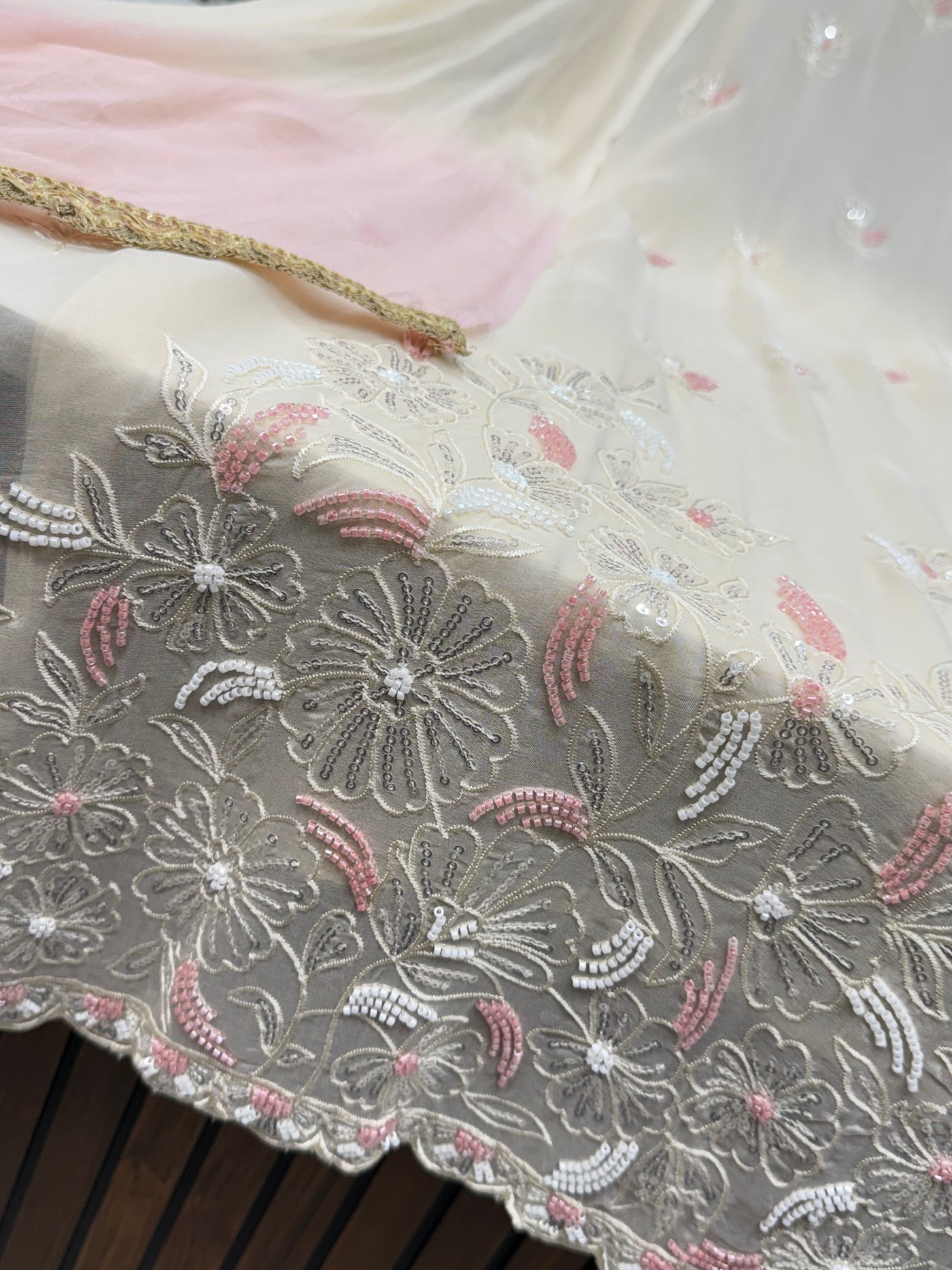 Glass organza Handwork Suits 1970