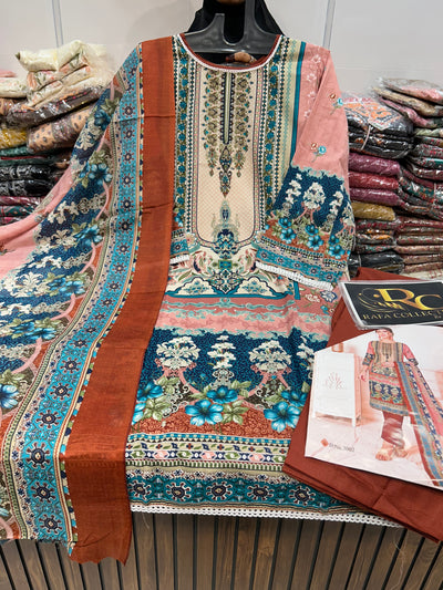 Pakistani printed Ready Made Suit 1358