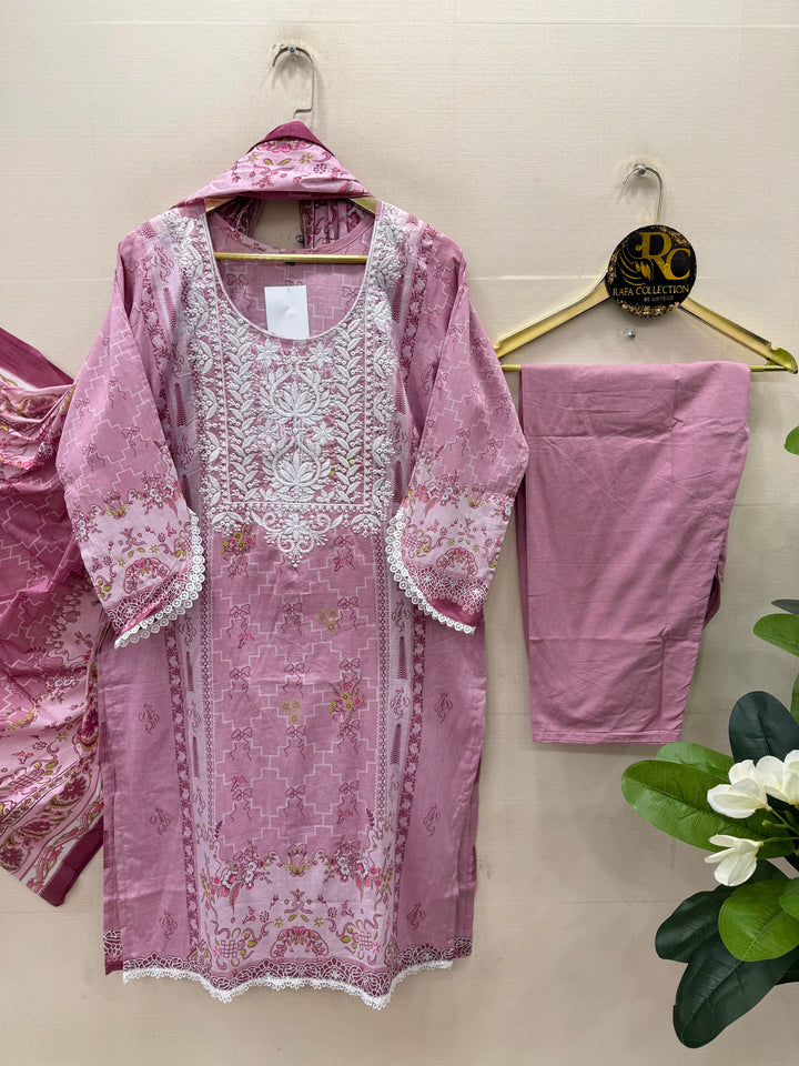 Cotton lakhnawi ready to wear suits