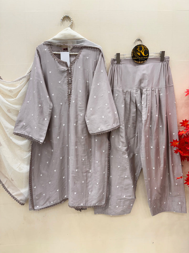 Embroidered Farshi salwar suits