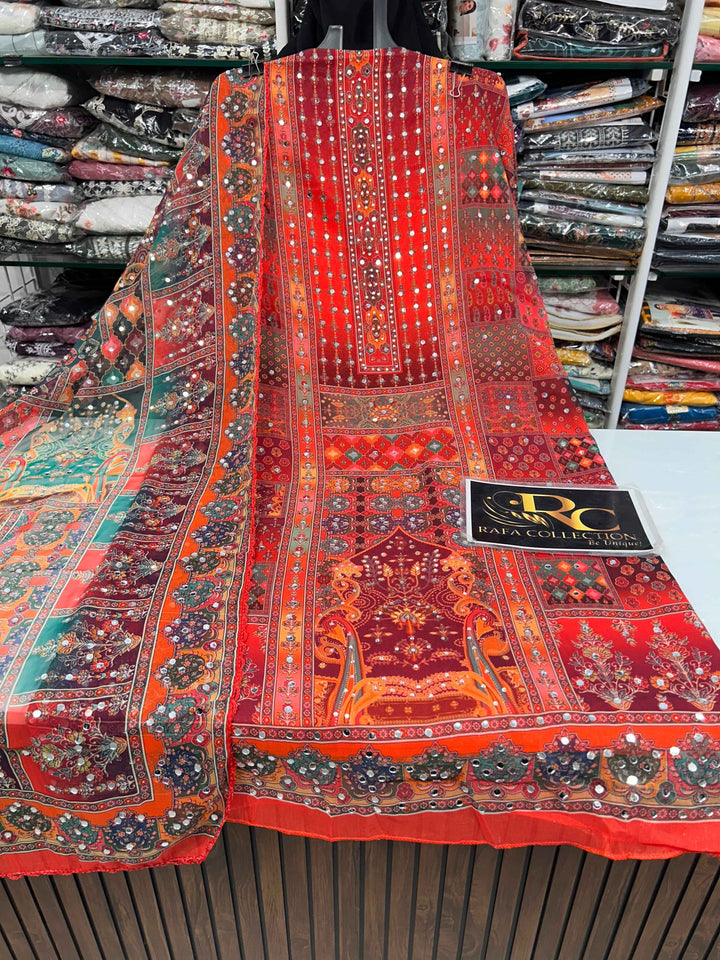 MIRROR WORK UNSTICH SUIT 1368