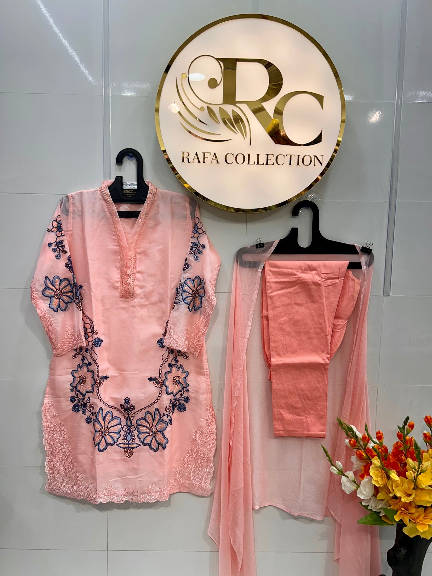 Karachi organza suit 1401