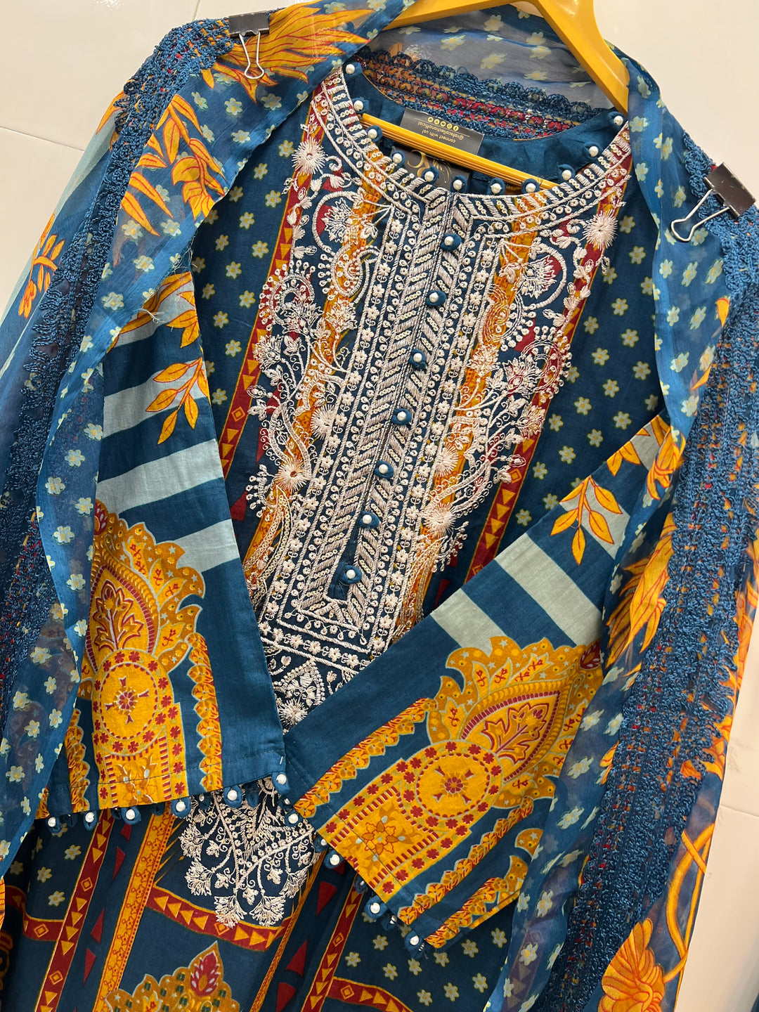 Pakistani pearl embellished suits 2660