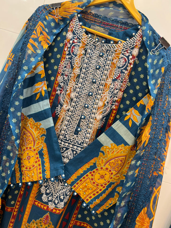 Pakistani pearl embellished suits 2660