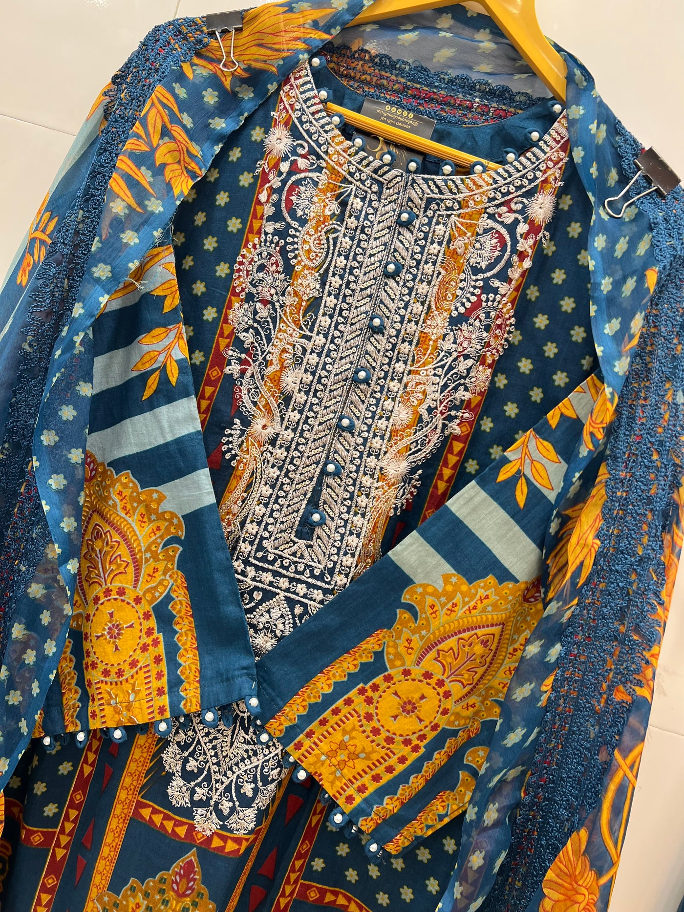 Pakistani pearl embellished suits 2660