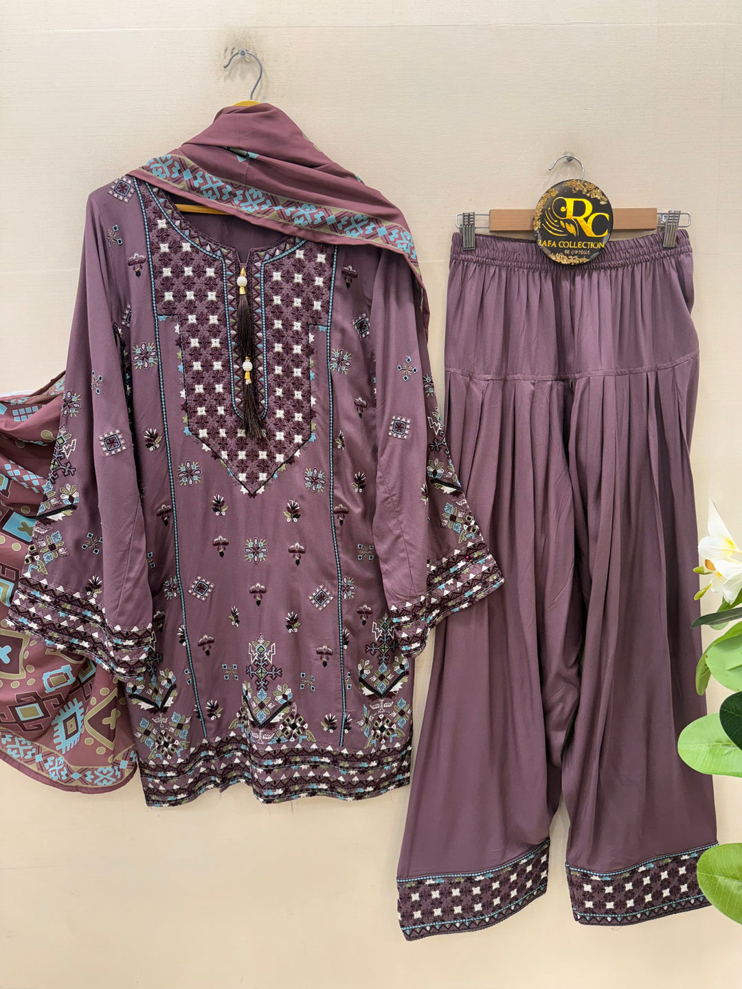 Embroidered Farshi Salwar Suits